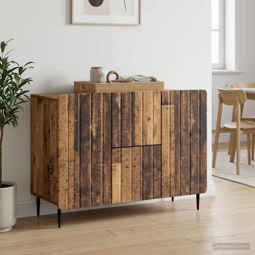 Servírovací Skříň Se Zásuvkou Staré Dřevo 89 X 34,5 X 62 Cm