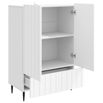 Servírovací Skříň Bílá 66 X 34,5 X 97 Cm Kompozitní Dřevo