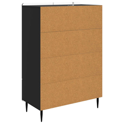 Servírovací Skříň Černá 66 X 34,5 X 97 Cm Kompozitní Dřevo