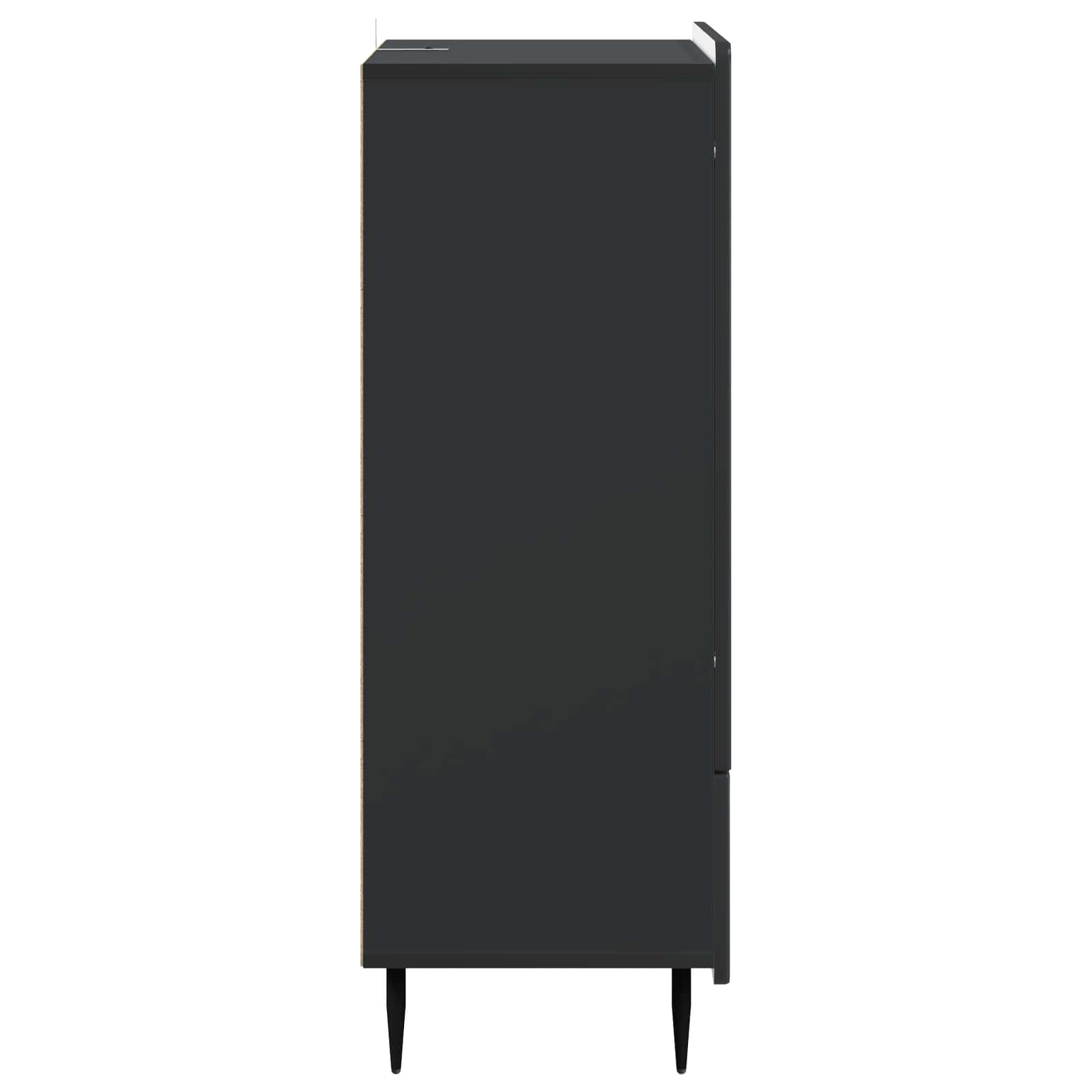 Servírovací Skříň Černá 66 X 34,5 X 97 Cm Kompozitní Dřevo