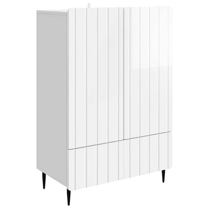 Servírovací Skříň Bílá S Vysokým Leskem 66 X 34,5 X 97 Cm