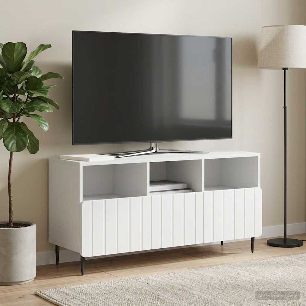 Televizní Skříň Bílá 102 X 34,5 X 50 Cm Kompozitní Dřevo