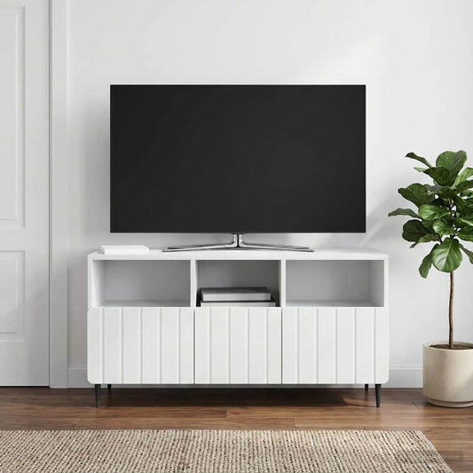 Televizní Skříň Bílá 102 X 34,5 X 50 Cm Kompozitní Dřevo