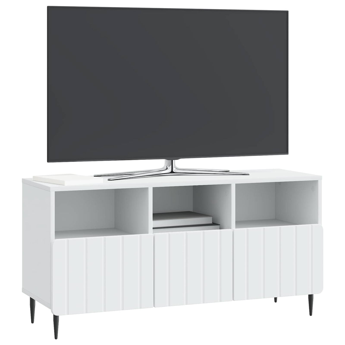 Televizní Skříň Bílá 102 X 34,5 X 50 Cm Kompozitní Dřevo