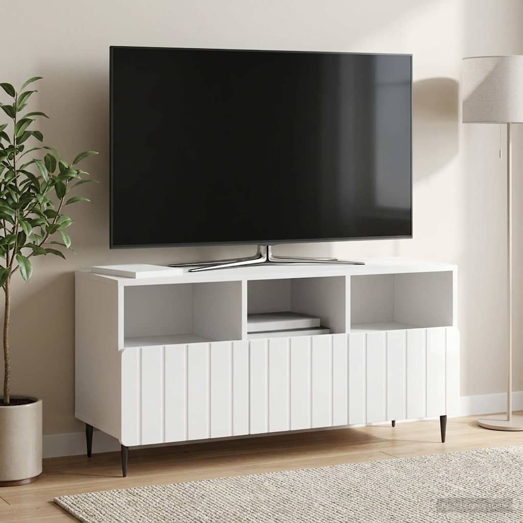 Televizní Skříň Bílá S Vysokým Leskem 102 X 34,5 X 50 Cm