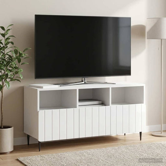 Televizní Skříň Bílá S Vysokým Leskem 102 X 34,5 X 50 Cm