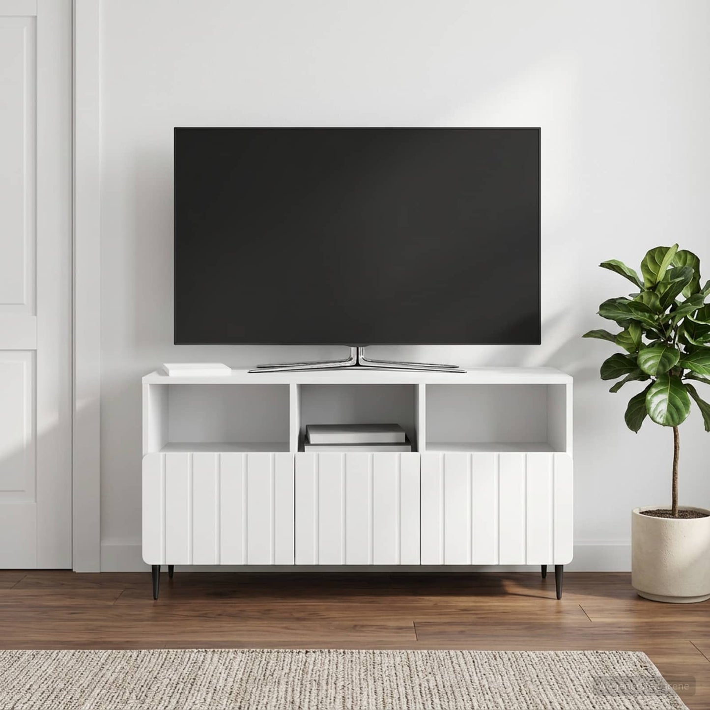 Televizní Skříň Bílá S Vysokým Leskem 102 X 34,5 X 50 Cm
