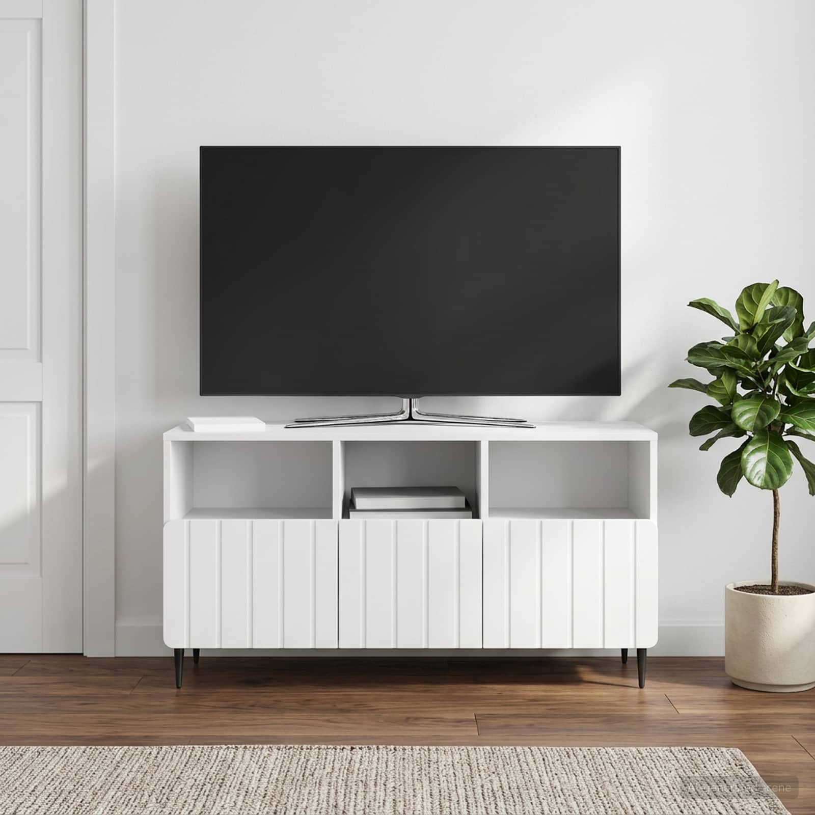 Televizní Skříň Bílá S Vysokým Leskem 102 X 34,5 X 50 Cm