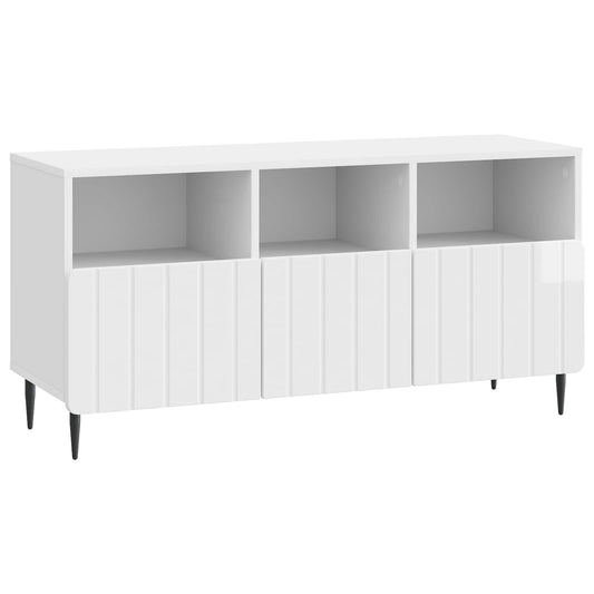 Televizní Skříň Bílá S Vysokým Leskem 102 X 34,5 X 50 Cm