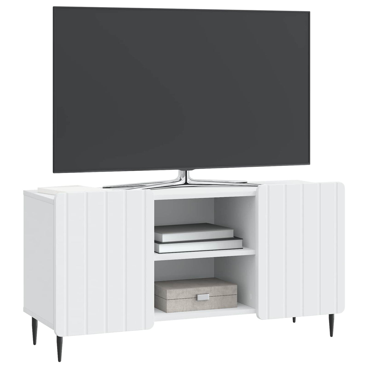 Televizní Skříň Bílá 102 X 34,5 X 52 Cm Kompozitní Dřevo