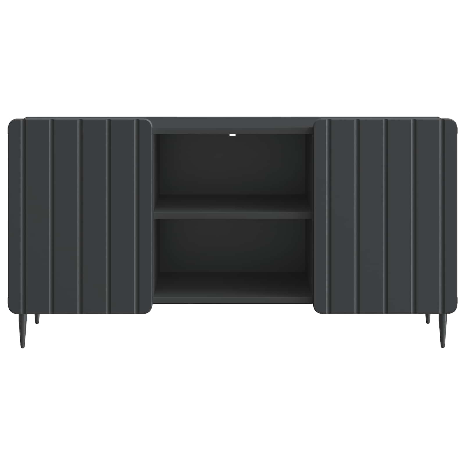 Televizní Skříň Černá 102 X 34,5 X 52 Cm Kompozitní Dřevo