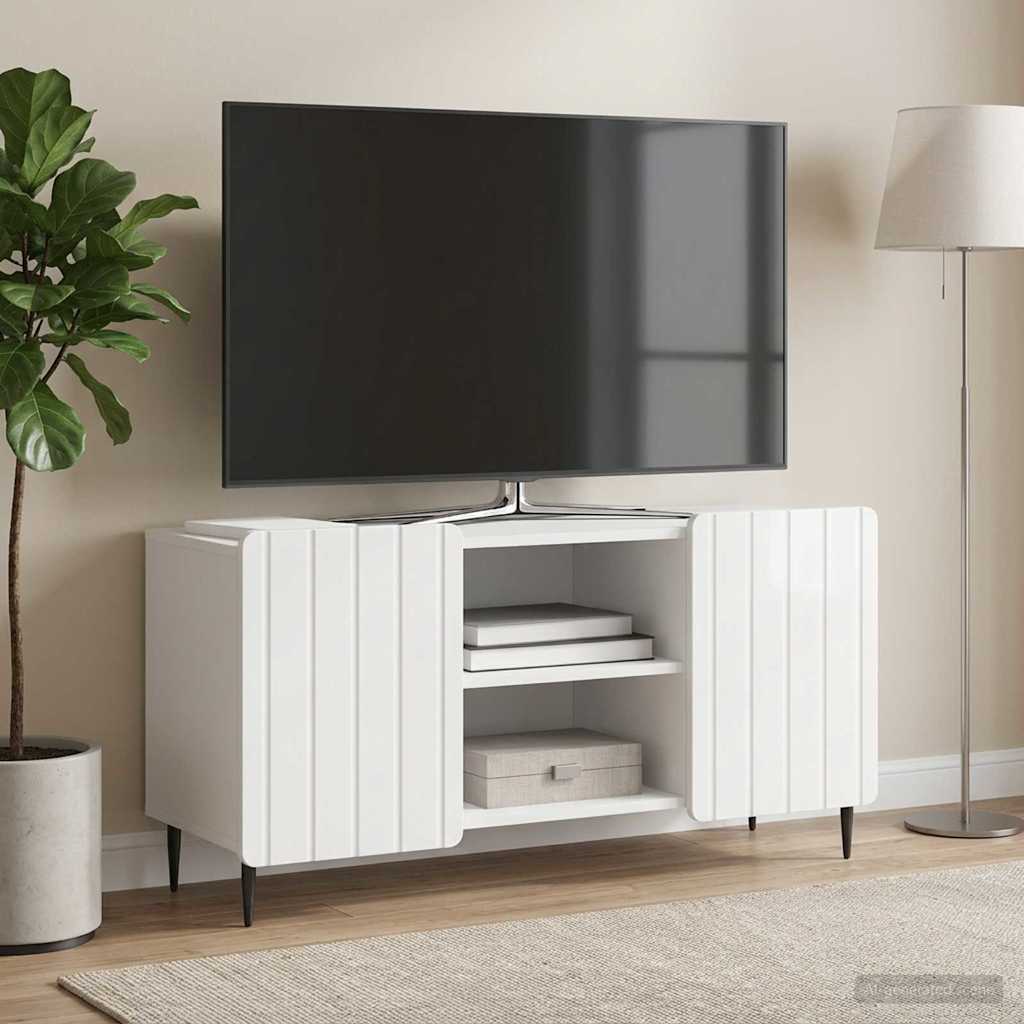 Televizní Skříň Bílá S Vysokým Leskem 102 X 34,5 X 52 Cm