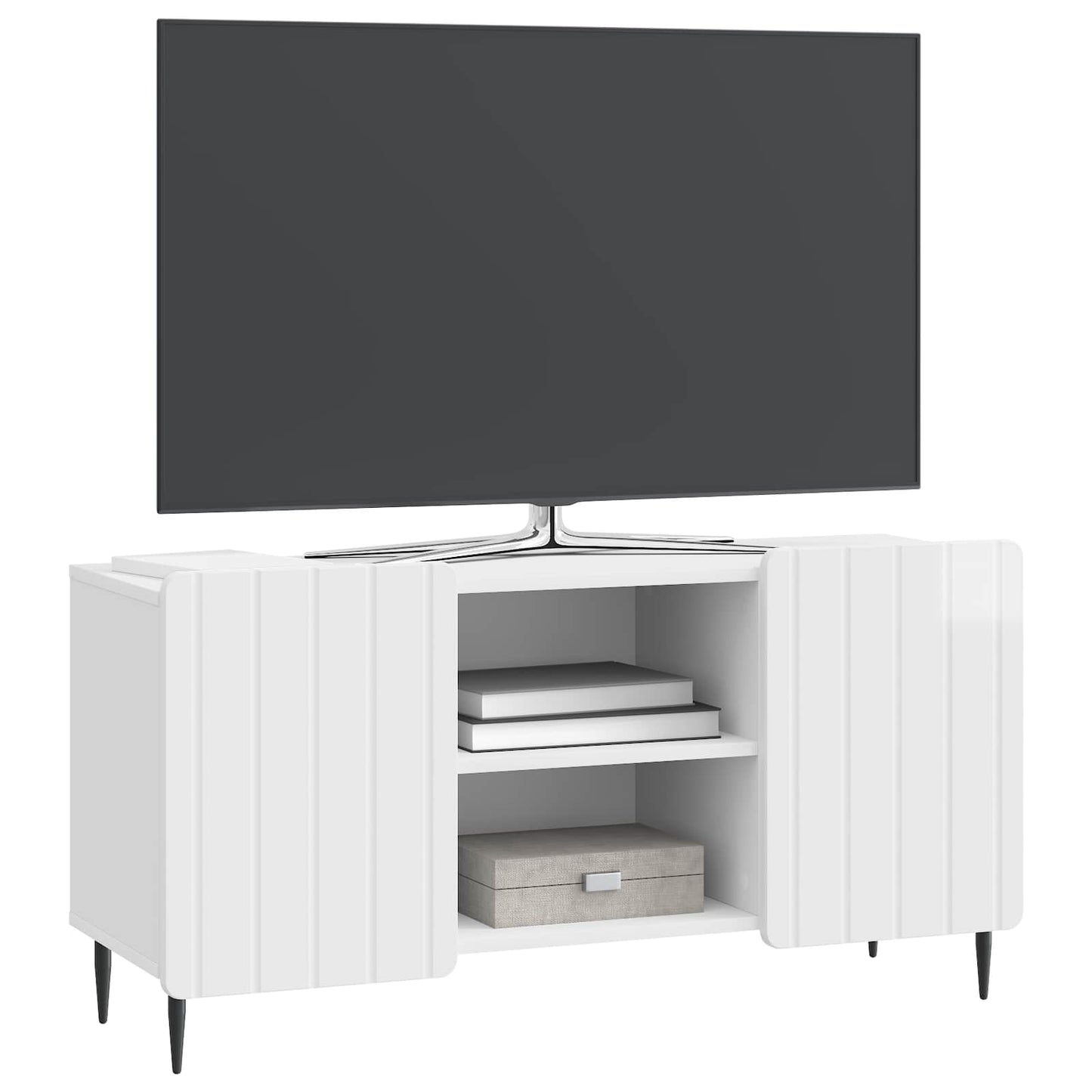 Televizní Skříň Bílá S Vysokým Leskem 102 X 34,5 X 52 Cm