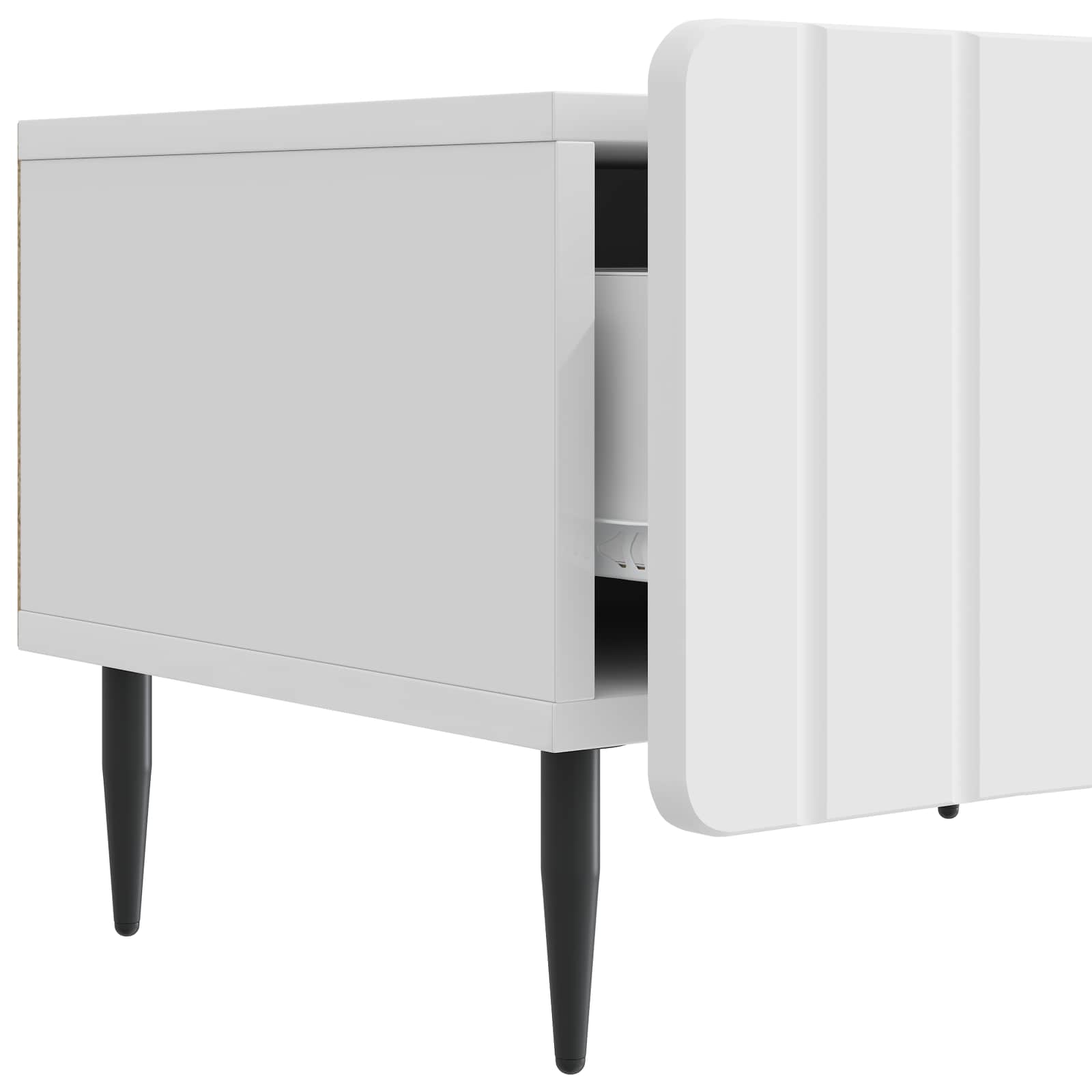Televizní Skříň Bílá S Vysokým Leskem 147 X 34,5 X 32 Cm