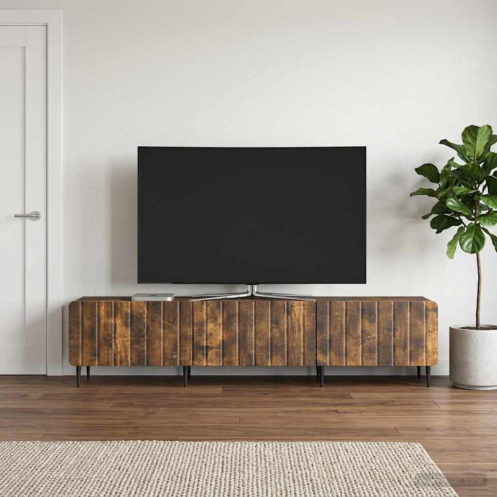Televizní Skříň Kouřový Dub 147 X 34,5 X 32 Cm Kompozitní Dřevo