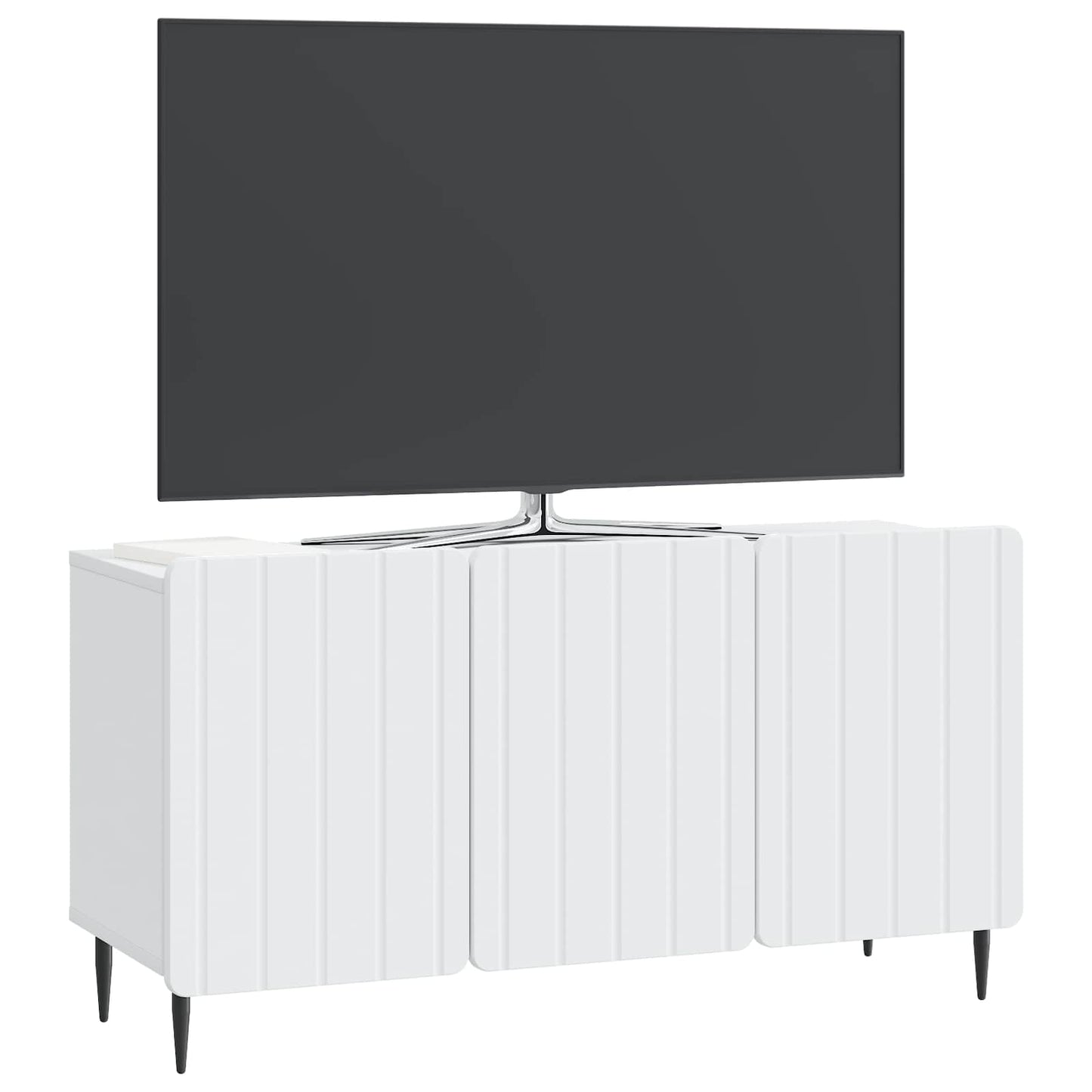 Televizní Skříň Bílá 99 X 34,5 X 52 Cm Kompozitní Dřevo