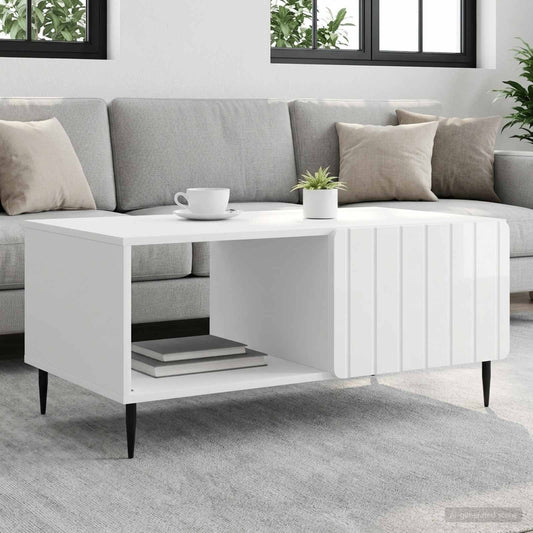 Konferenční Stolek Bílá S Vysokým Leskem 90 X 50 X 40 Cm