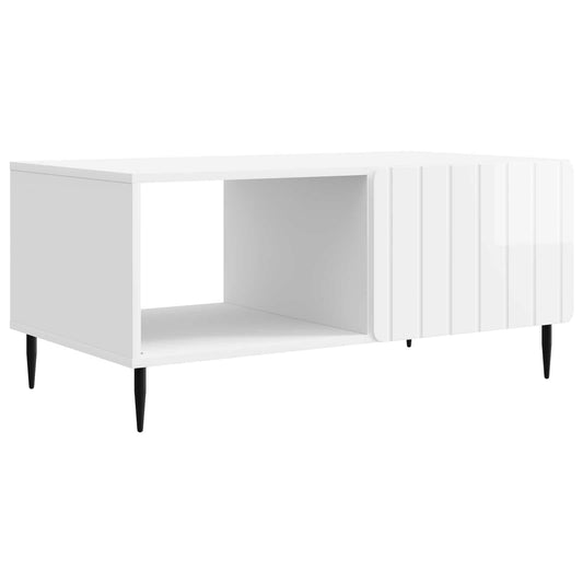 Konferenční Stolek Bílá S Vysokým Leskem 90 X 50 X 40 Cm