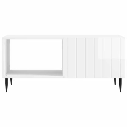 Konferenční Stolek Bílá S Vysokým Leskem 90 X 50 X 40 Cm