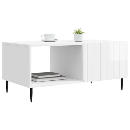 Konferenční Stolek Bílá S Vysokým Leskem 90 X 50 X 40 Cm