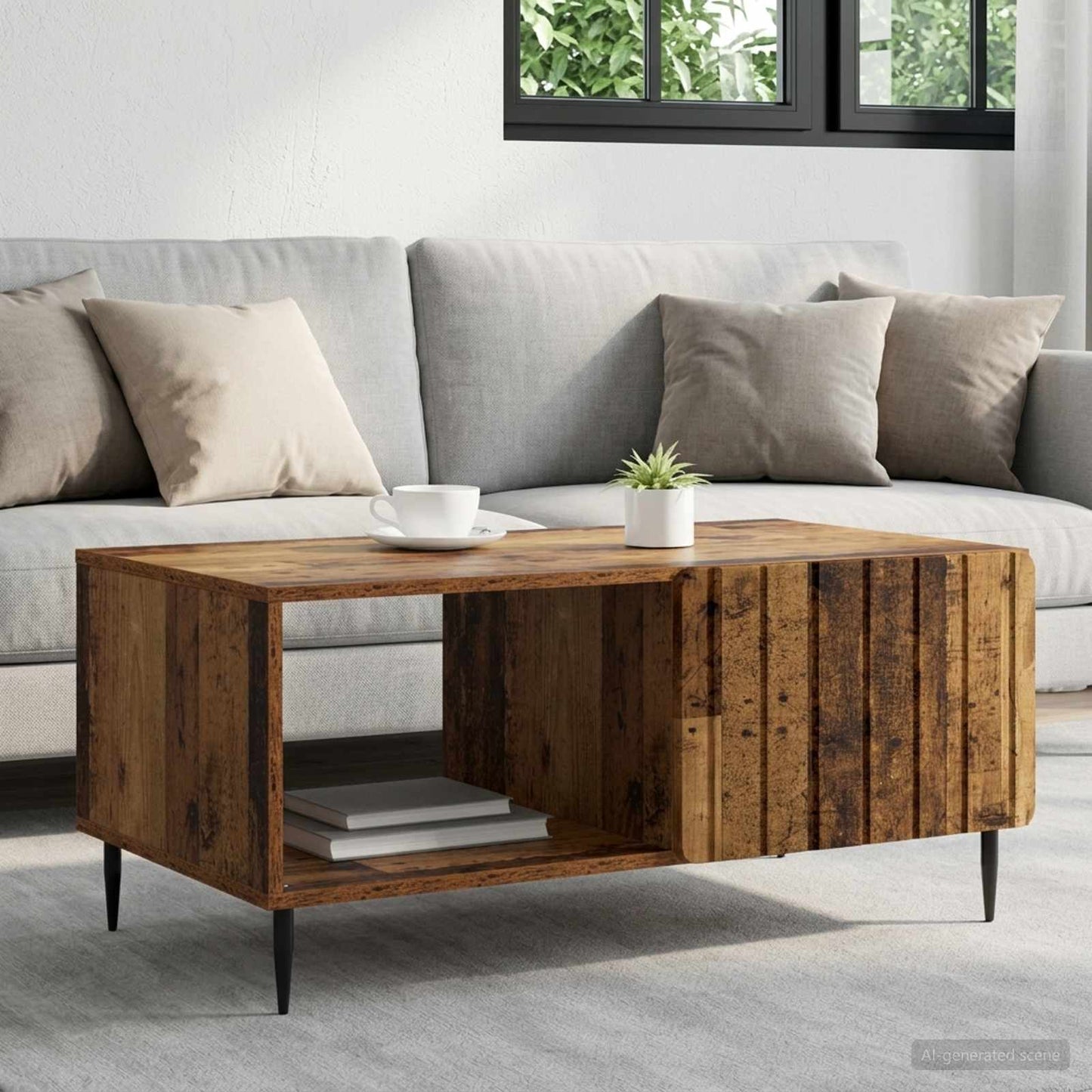 Konferenční Stolek Staré Dřevo 90 X 50 X 40 Cm Kompozitní Dřevo