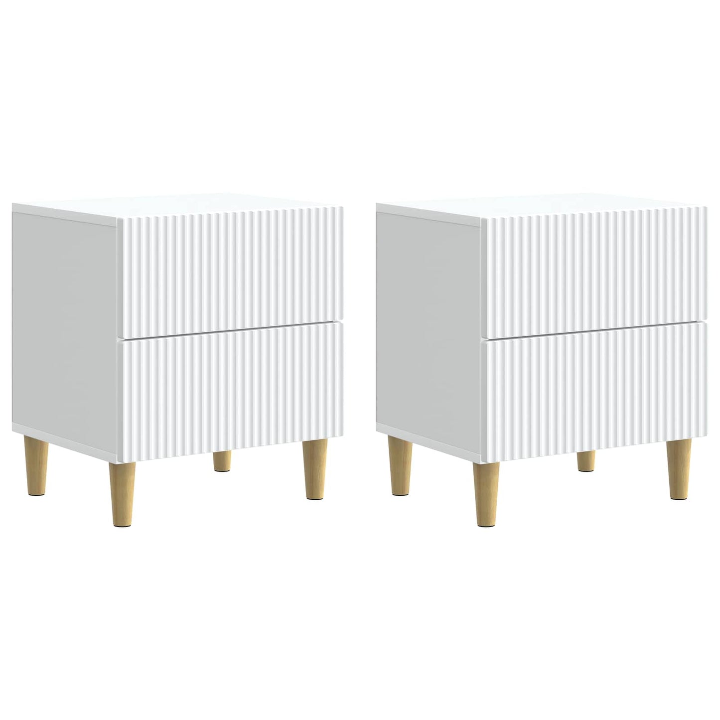 Noční Skříňka 2 Pcs Bílá 43 X 34,5 X 48 Cm Kompozitní Dřevo