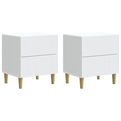 Noční Skříňka 2 Pcs Bílá 43 X 34,5 X 48 Cm Kompozitní Dřevo