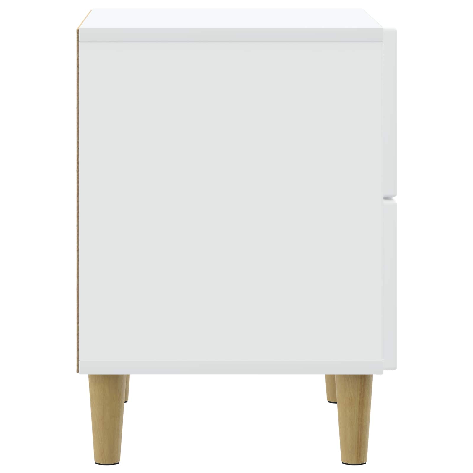 Noční Skříňka 2 Pcs Bílá 43 X 34,5 X 48 Cm Kompozitní Dřevo