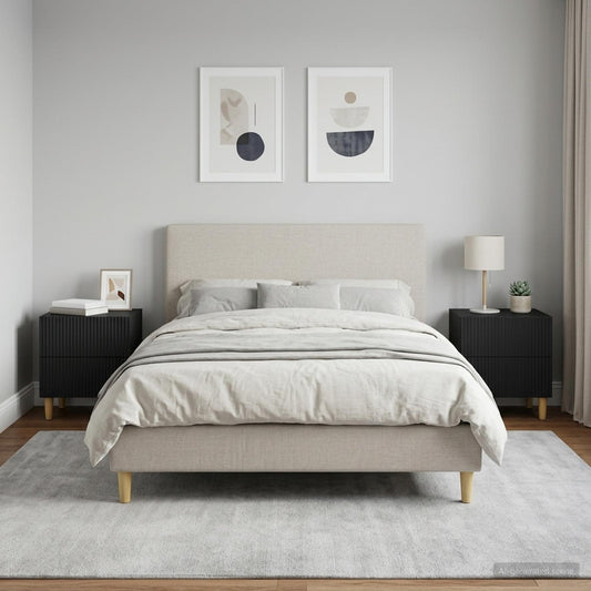 Noční Skříňka 2 Pcs Černá 43 X 34,5 X 48 Cm Kompozitní Dřevo
