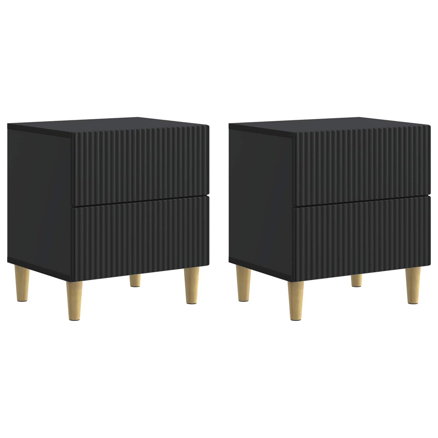Noční Skříňka 2 Pcs Černá 43 X 34,5 X 48 Cm Kompozitní Dřevo