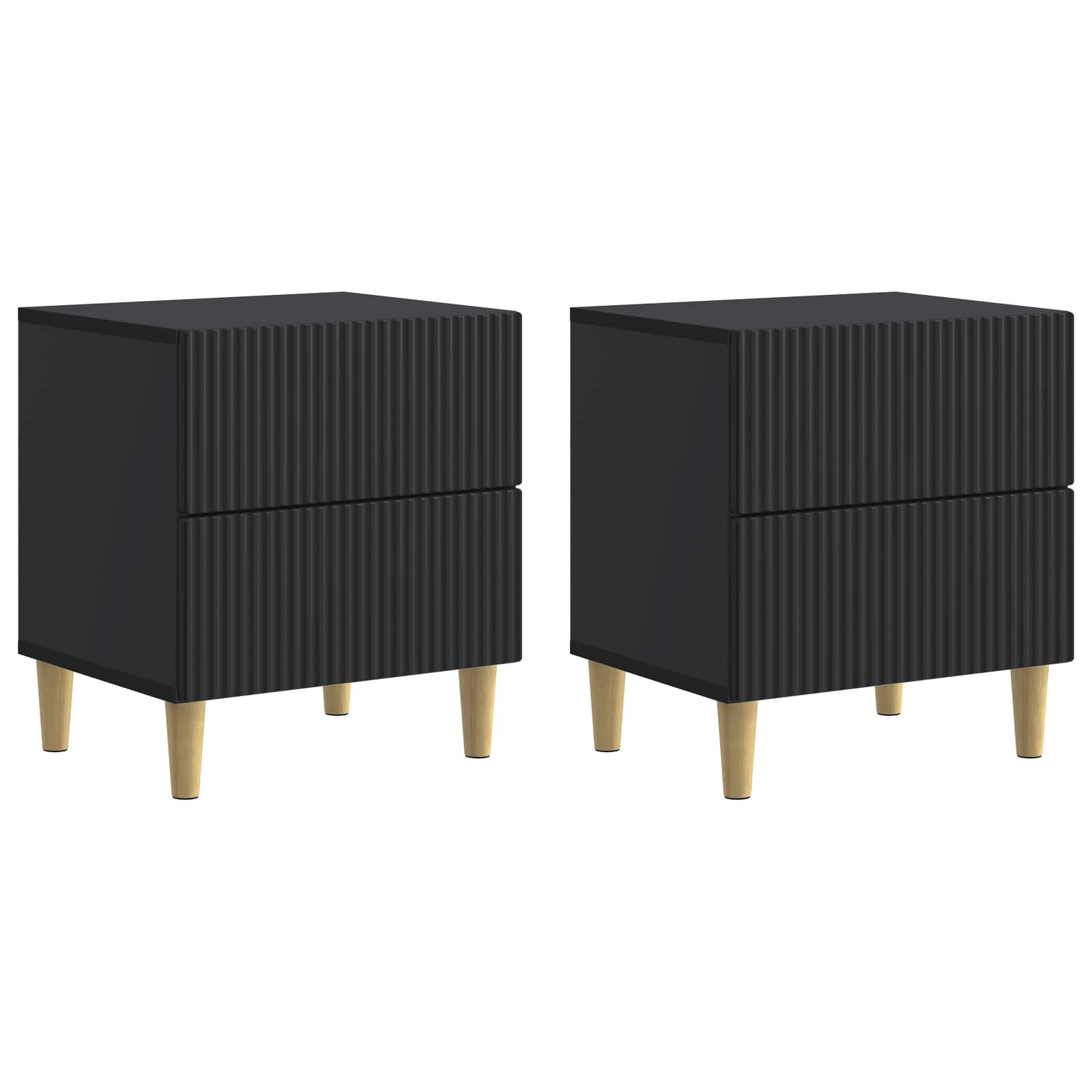 Noční Skříňka 2 Pcs Černá 43 X 34,5 X 48 Cm Kompozitní Dřevo
