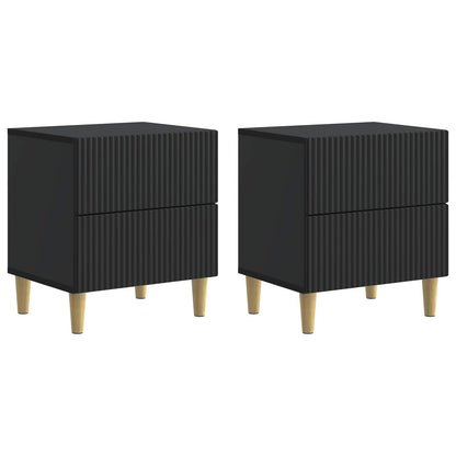 Noční Skříňka 2 Pcs Černá 43 X 34,5 X 48 Cm Kompozitní Dřevo