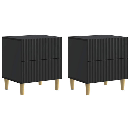 Noční Skříňka 2 Pcs Černá 43 X 34,5 X 48 Cm Kompozitní Dřevo