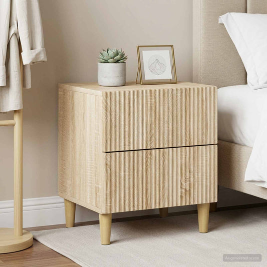Noční Skříňka Se Zásuvkou 2 Pcs Dub Sonoma 43 X 34,5 X 48 Cm