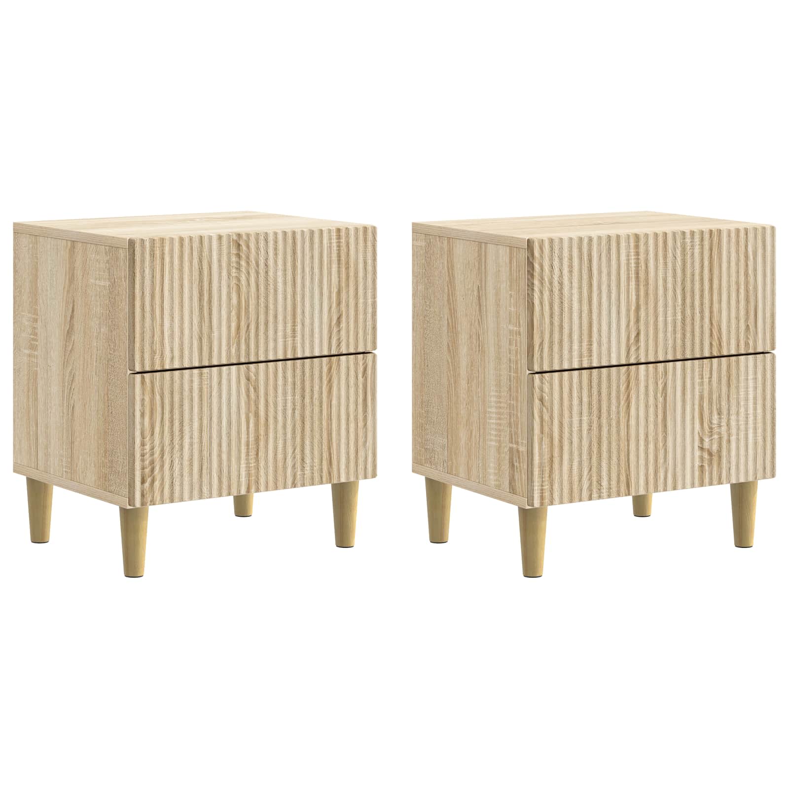 Noční Skříňka Se Zásuvkou 2 Pcs Dub Sonoma 43 X 34,5 X 48 Cm