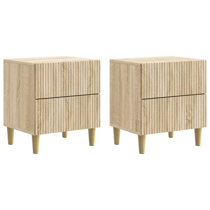 Noční Skříňka Se Zásuvkou 2 Pcs Dub Sonoma 43 X 34,5 X 48 Cm