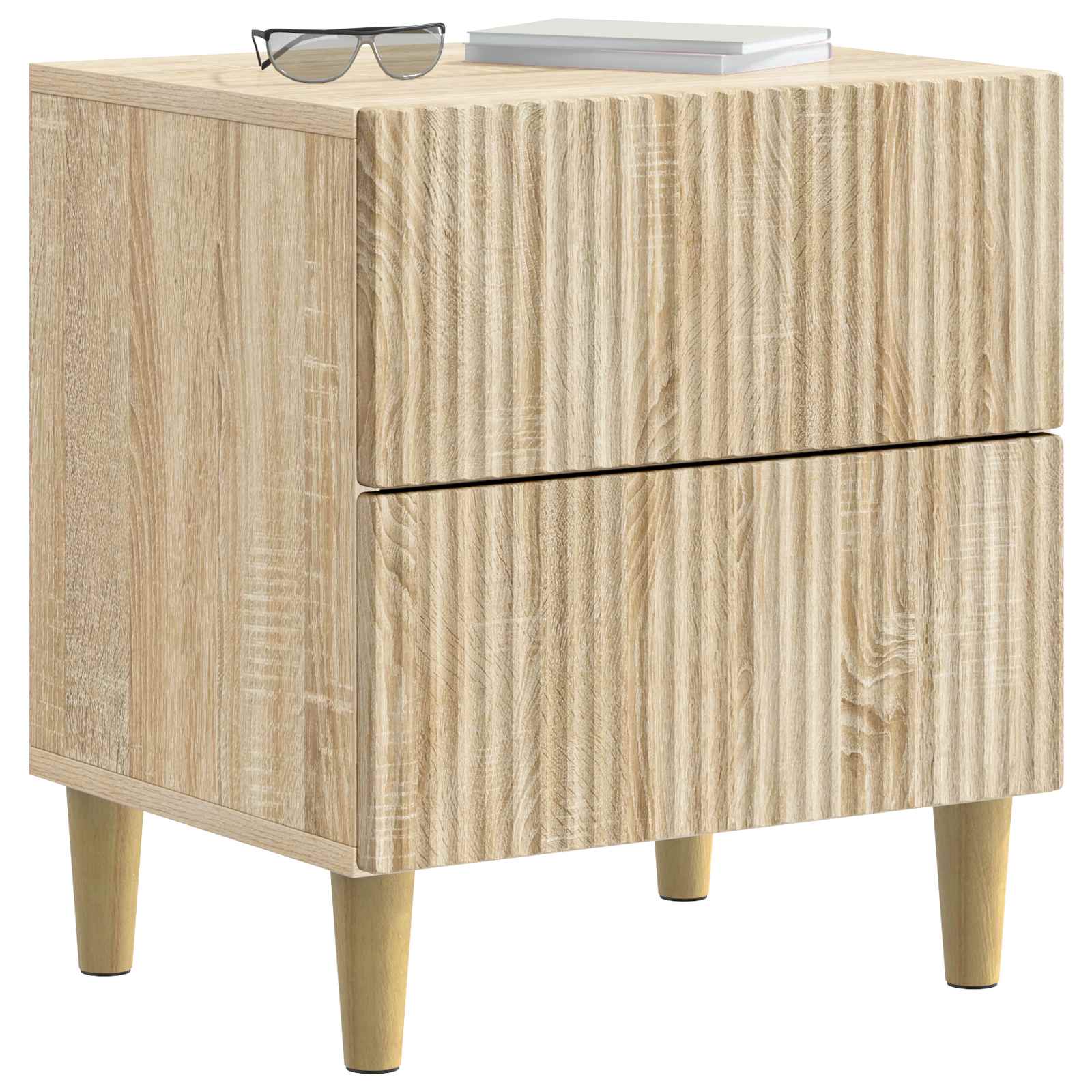 Noční Skříňka Se Zásuvkou 2 Pcs Dub Sonoma 43 X 34,5 X 48 Cm