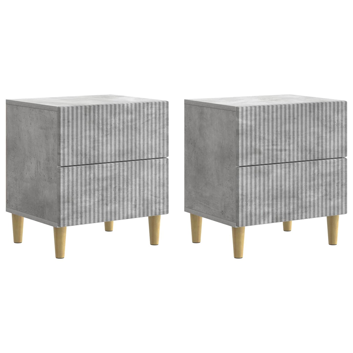 Noční Skříňka Se Zásuvkou 2 Pcs Betonově Šedá 43 X 34,5 X 48 Cm