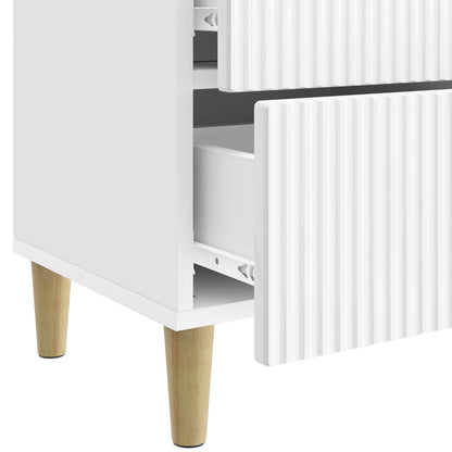 Noční Skříňka 2 Pcs Bílá S Vysokým Leskem 43 X 34,5 X 48 Cm