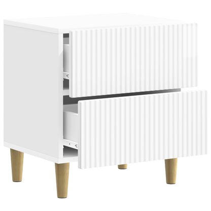 Noční Skříňka 2 Pcs Bílá S Vysokým Leskem 43 X 34,5 X 48 Cm