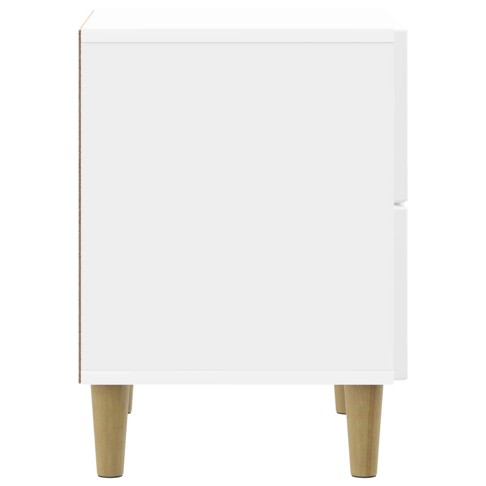 Noční Skříňka 2 Pcs Bílá S Vysokým Leskem 43 X 34,5 X 48 Cm
