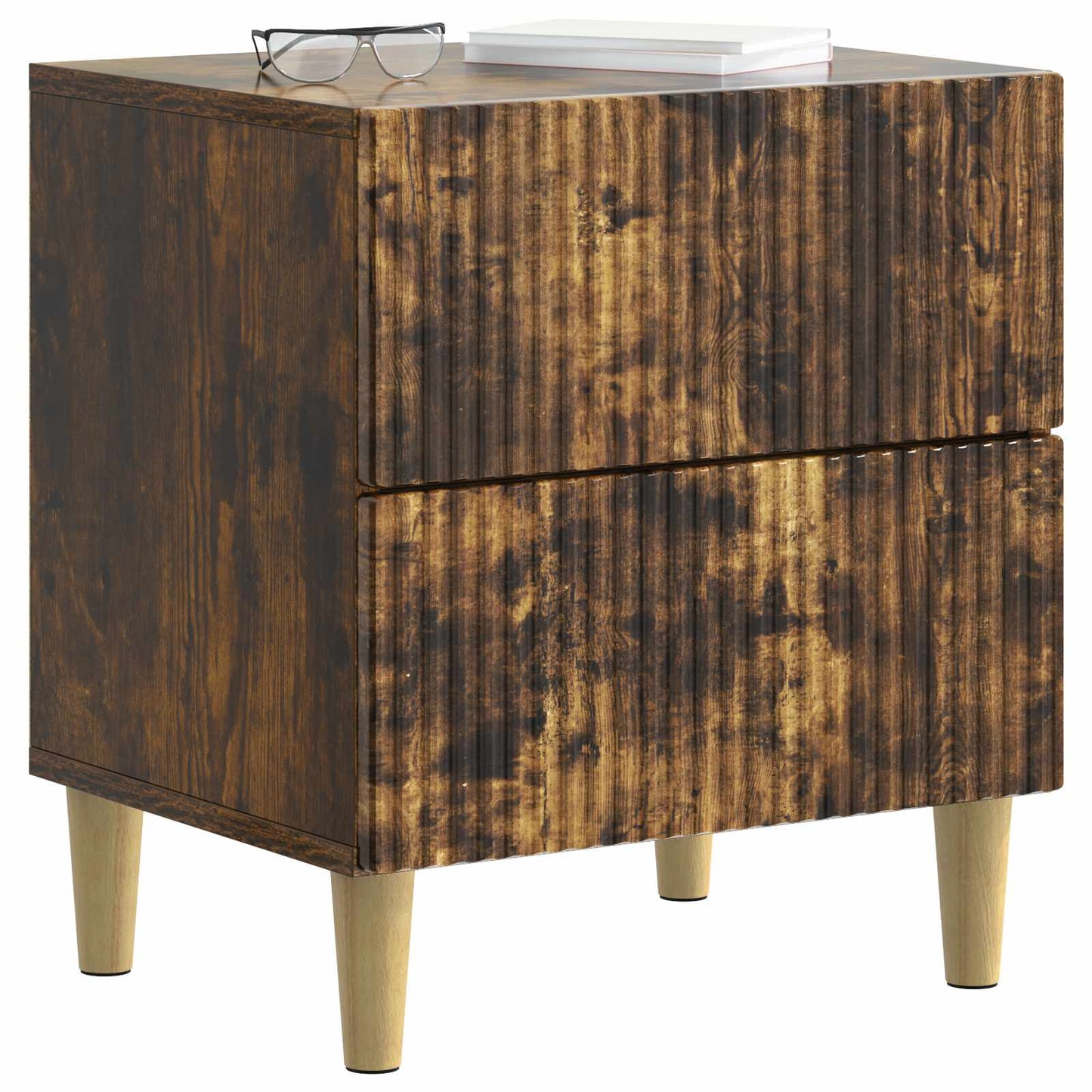 Noční Skříňka Se Zásuvkou 2 Pcs Kouřový Dub 43 X 34,5 X 48 Cm