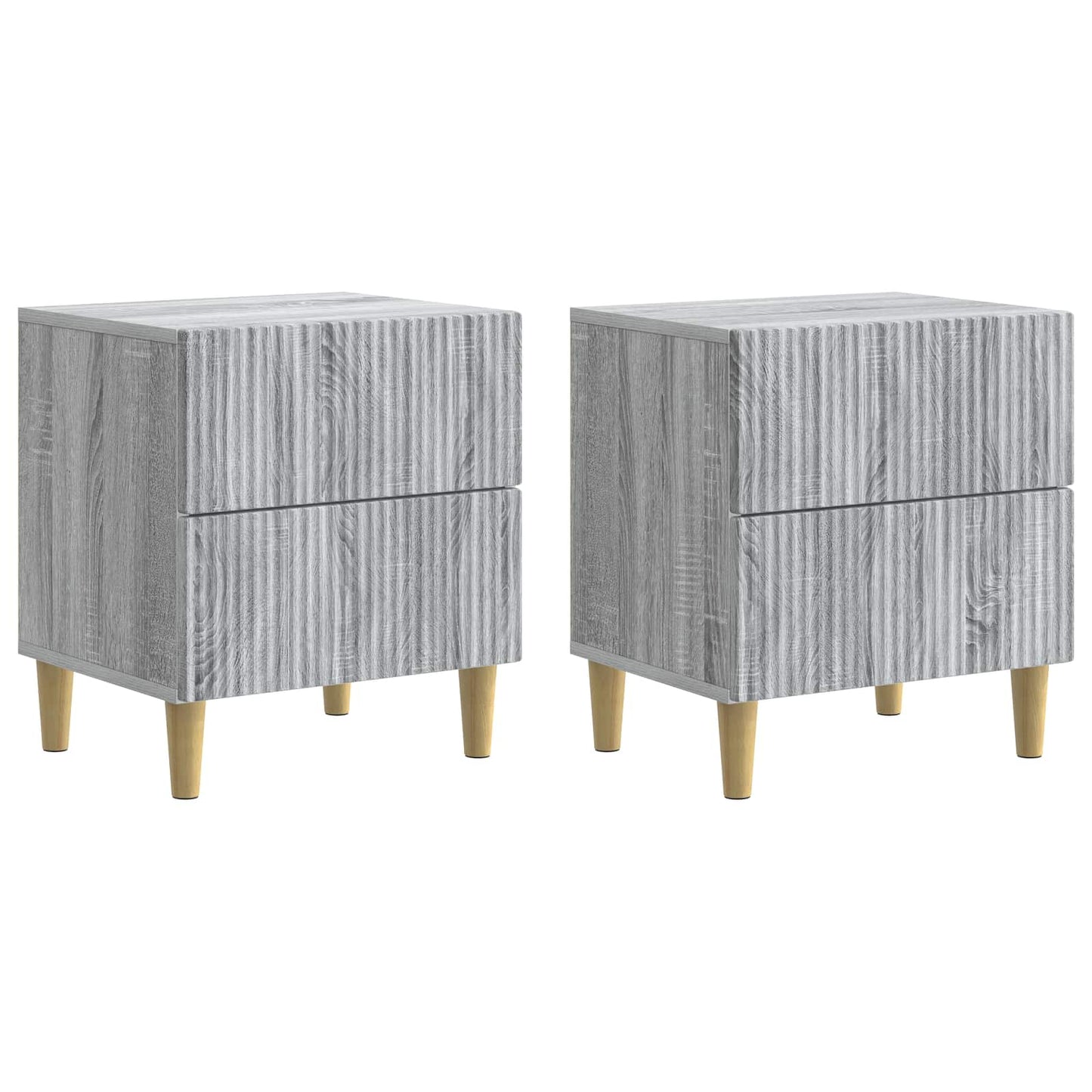 Noční Skříňka Se Zásuvkou 2 Pcs Šedá Sonoma 43 X 34,5 X 48 Cm