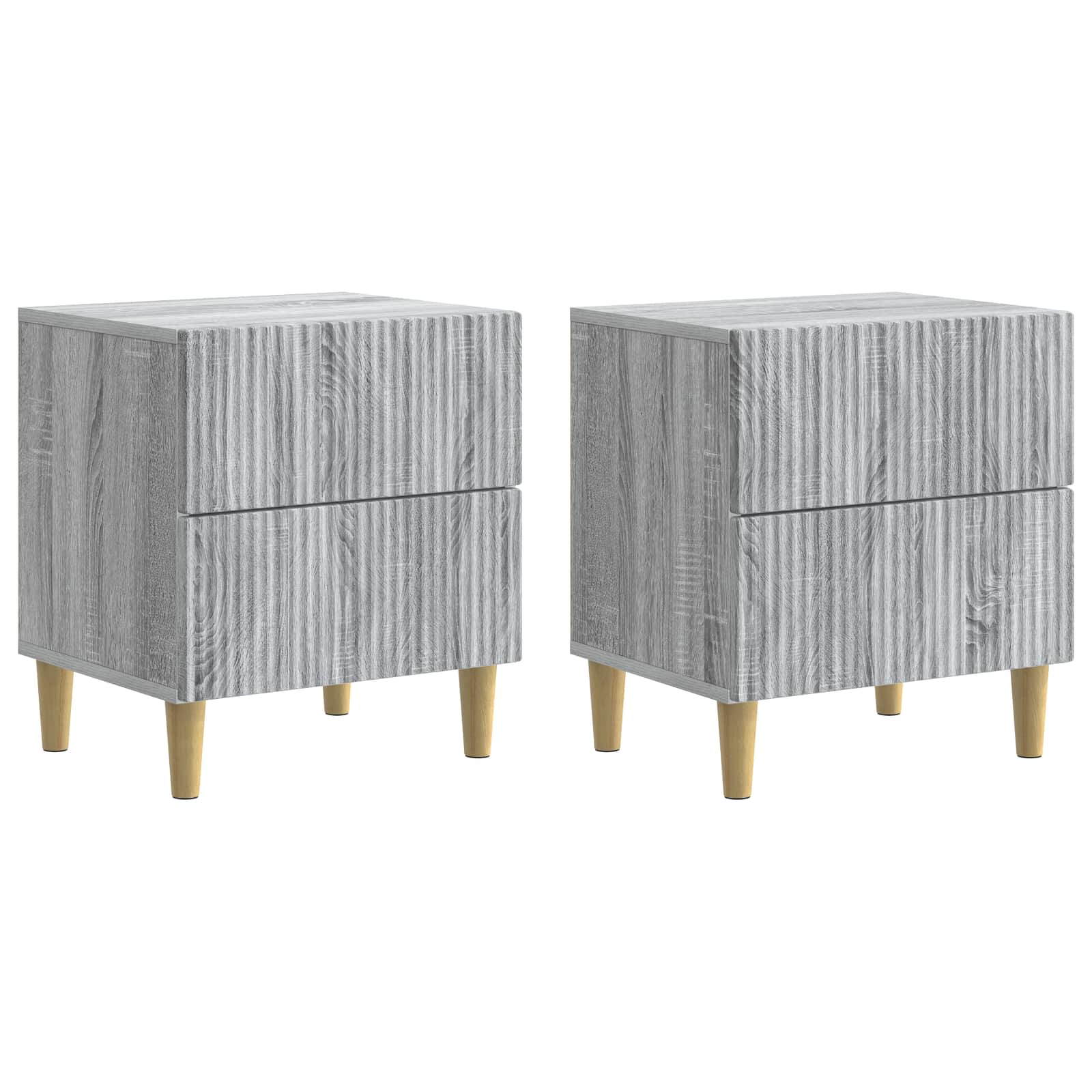 Noční Skříňka Se Zásuvkou 2 Pcs Šedá Sonoma 43 X 34,5 X 48 Cm