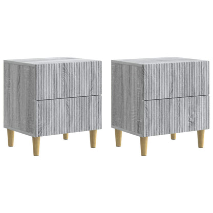 Noční Skříňka Se Zásuvkou 2 Pcs Šedá Sonoma 43 X 34,5 X 48 Cm