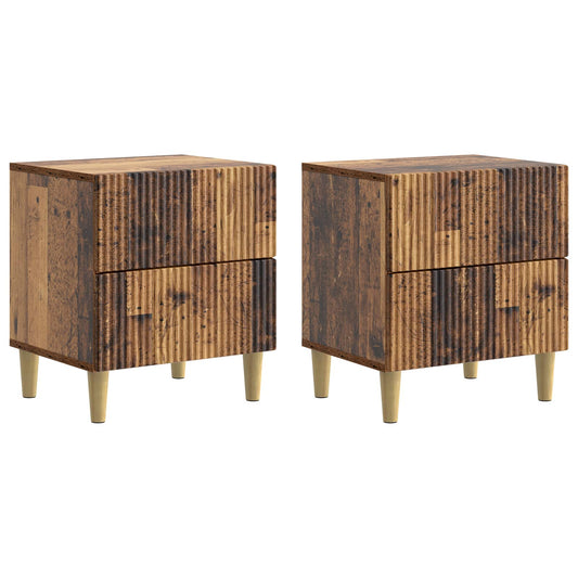 Noční Skříňka Se Zásuvkou 2 Pcs Staré Dřevo 43 X 34,5 X 48 Cm