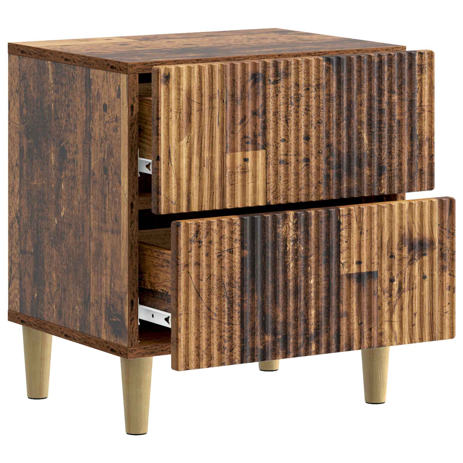 Noční Skříňka Se Zásuvkou 2 Pcs Staré Dřevo 43 X 34,5 X 48 Cm