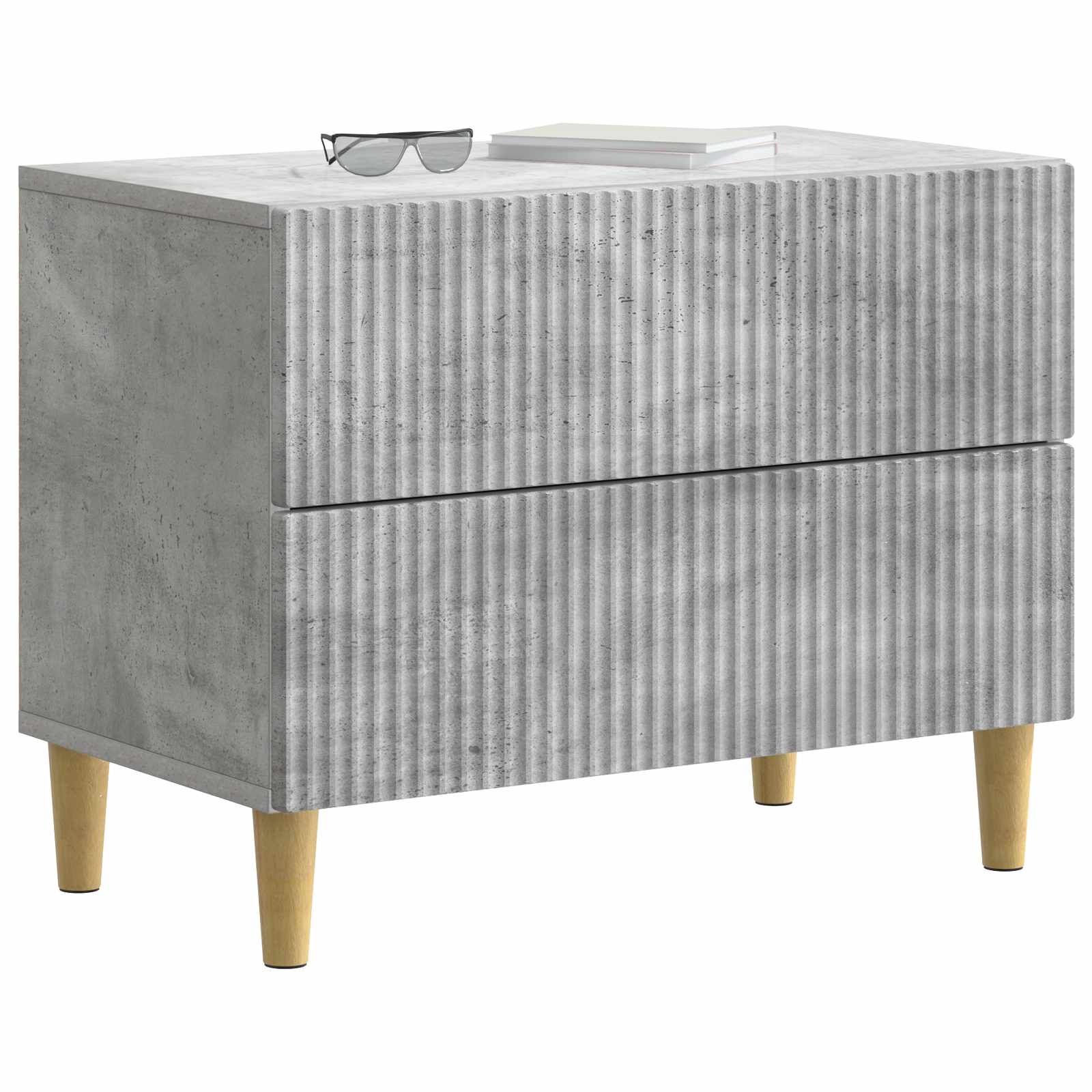 Noční Skříňka Betonově Šedá 62 X 34,5 X 48 Cm Kompozitní Dřevo