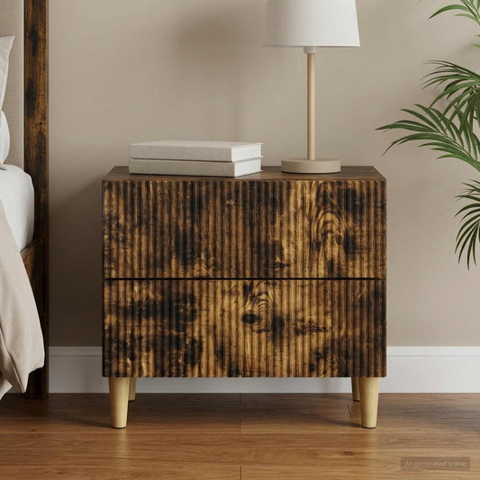 Noční Skříňka Kouřový Dub 62 X 34,5 X 48 Cm Kompozitní Dřevo
