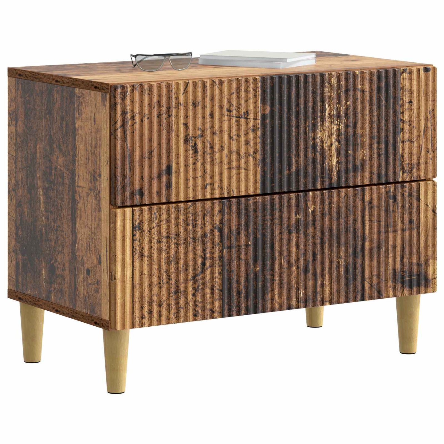 Noční Skříňka Staré Dřevo 62 X 34,5 X 48 Cm Kompozitní Dřevo